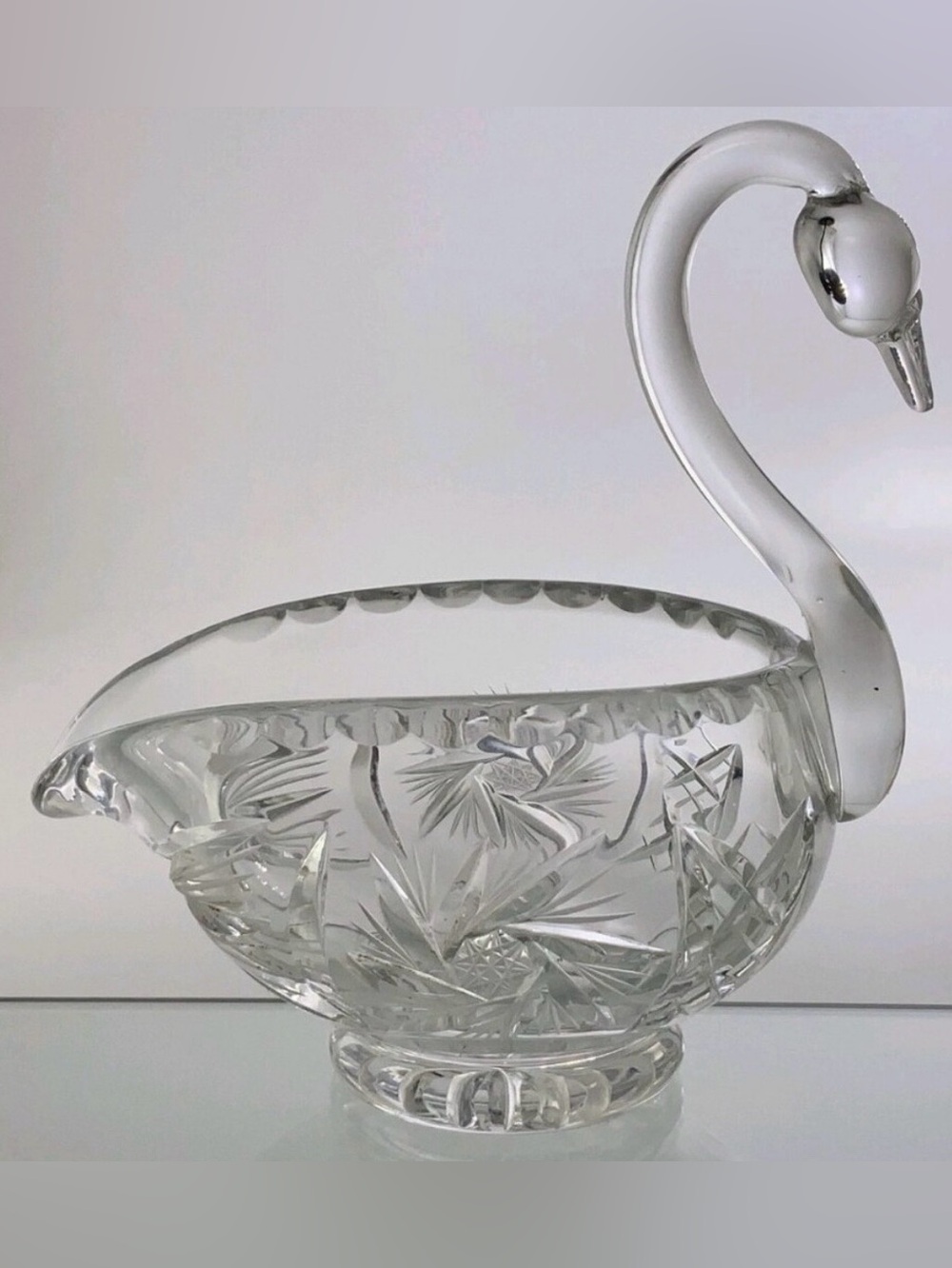 🍄 Glass Swan Candy Dish
